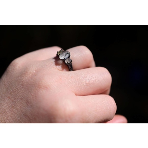 Sapphire Ring Boho Ring Unique Sterling Silver Ring Size 7 Avello - Picture 5 of 8